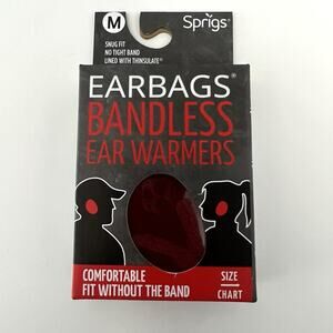 NEW Sprigs Earbags Bandless Ear Warmers Thinsulate Burgundy Adult Medium